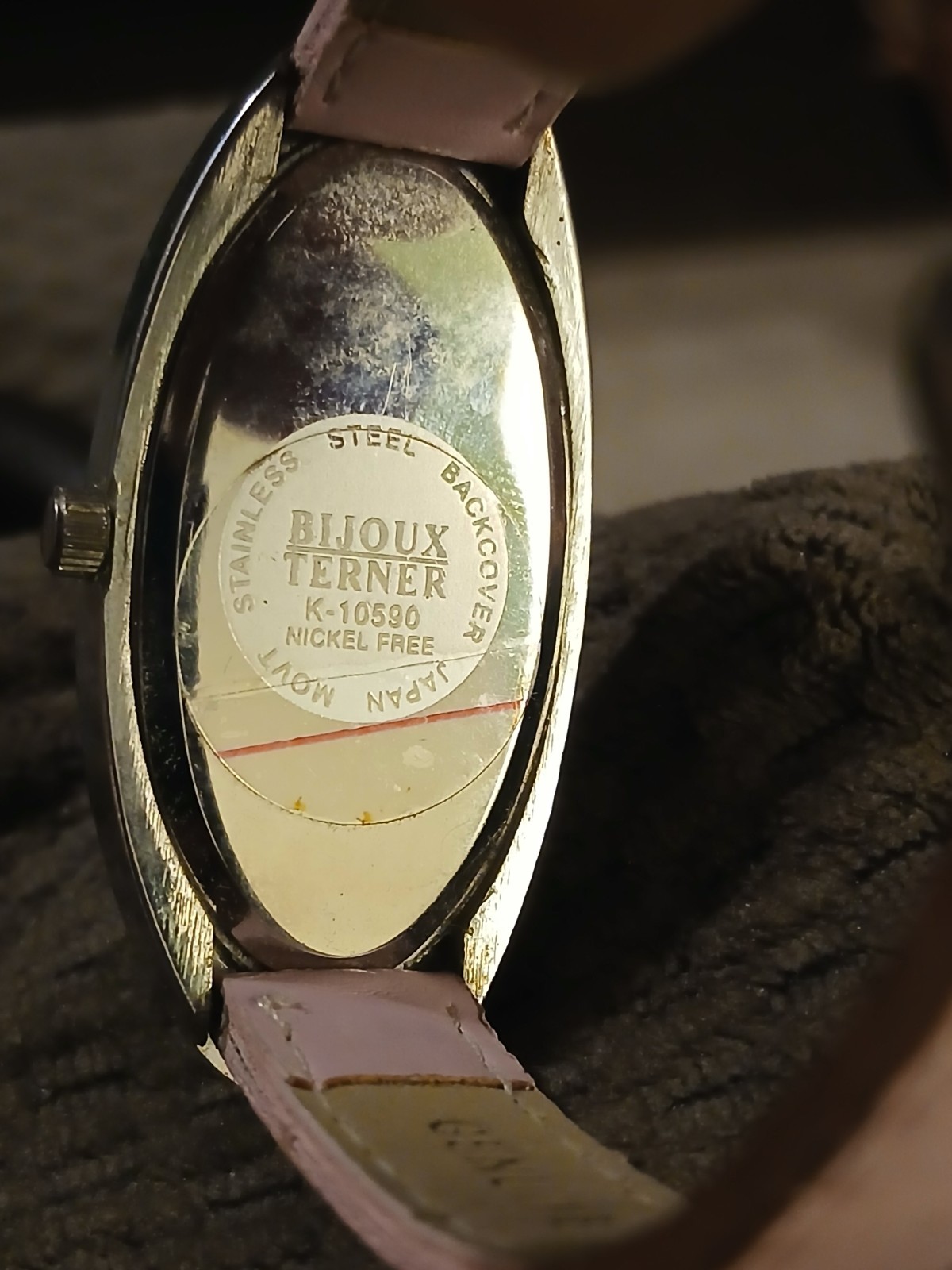 Terner Bijoux Terner Quartz Oval Watch Roman Numerals Pink Leather Strap