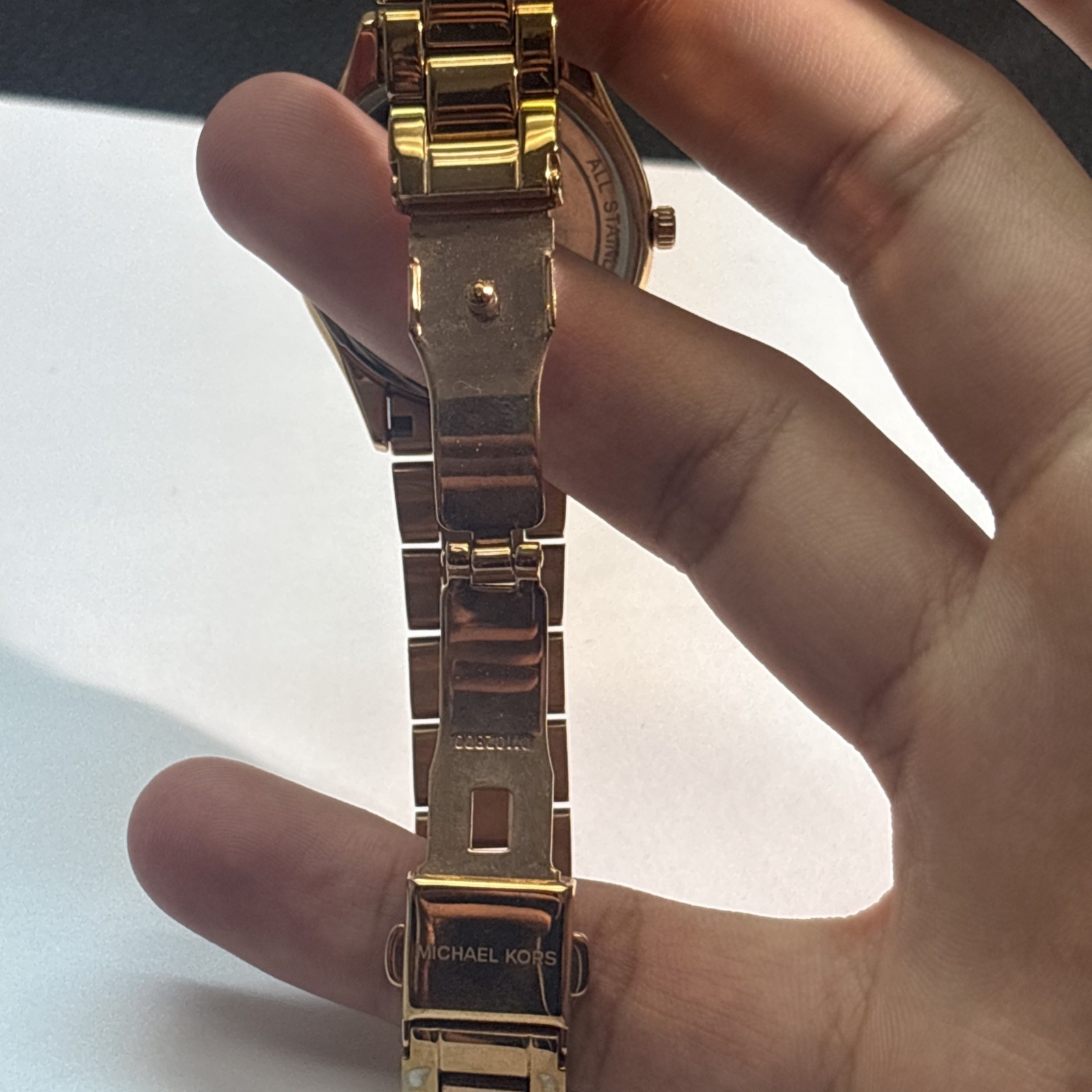 Michael KORS Watch Gold Plated MOP DIAL Fits Wrist Size 6.5”