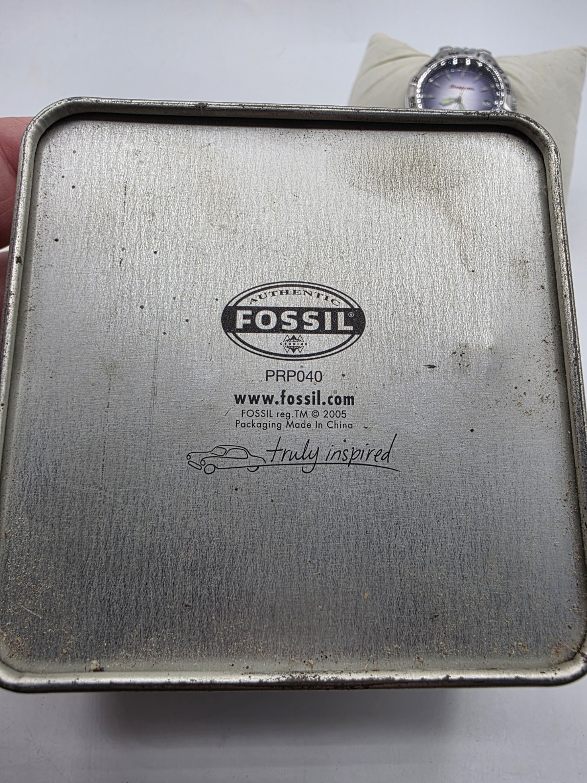 Fossil Snap-on Watch 41mm Stainless Steel Date Glow In Dark New Battery 7″