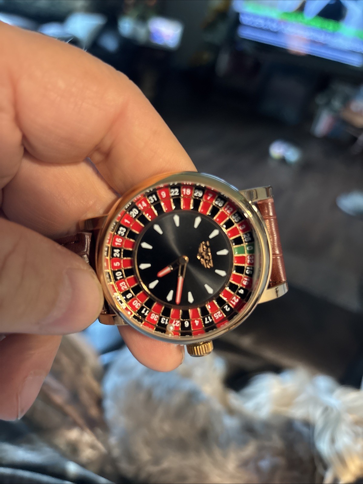 LIGE ROULETTE Mens Luxury Watch Gambler Analog Wristwatch Brown NIB