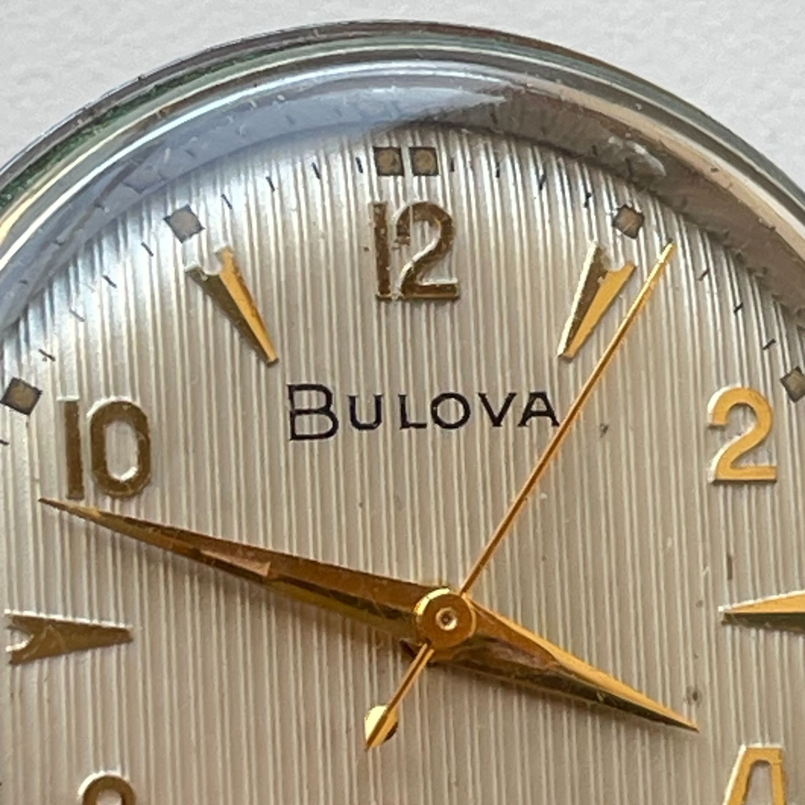 Vintage Bulova 1954 Linen Dial Manual Wind Watch Swiss 10K Rolled Gold Repair