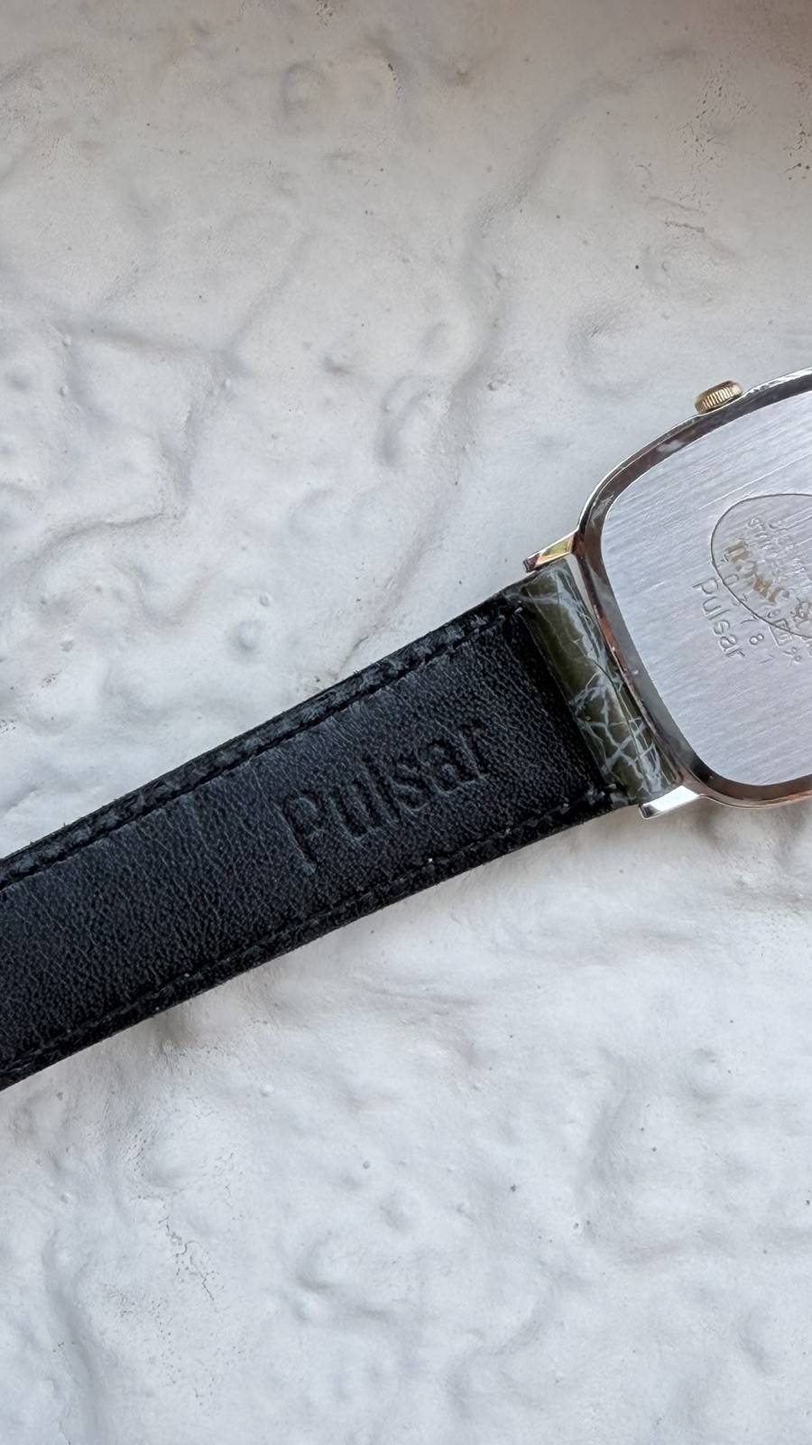 Pulsar V329-6030 Quartz NOS 28x30mm Gold Tone Vintage 1980s Seiko Japan Rare