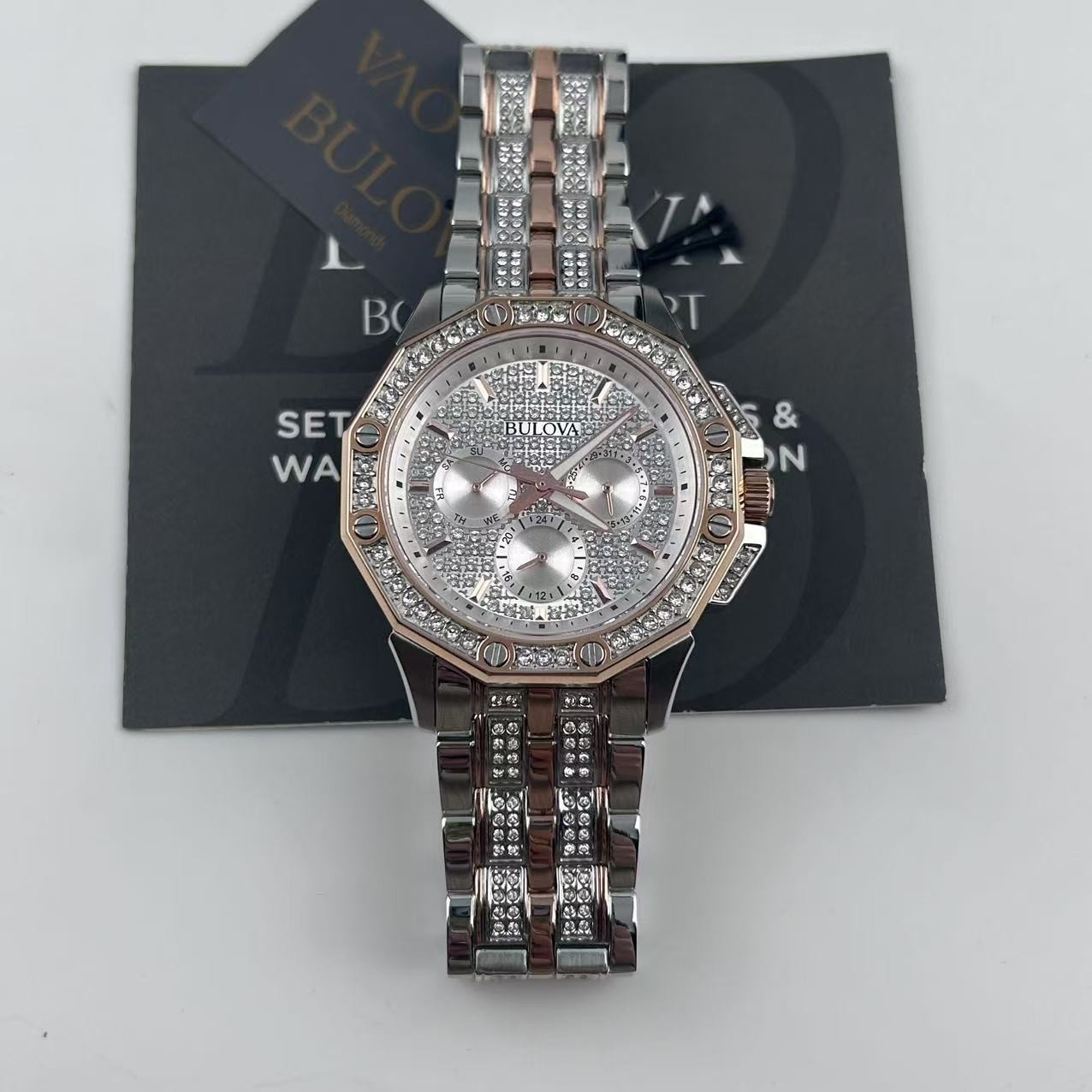 Bulova Octava 98C133 White Dial Rose Gold Stainless Steel Men’s Quartz Watch