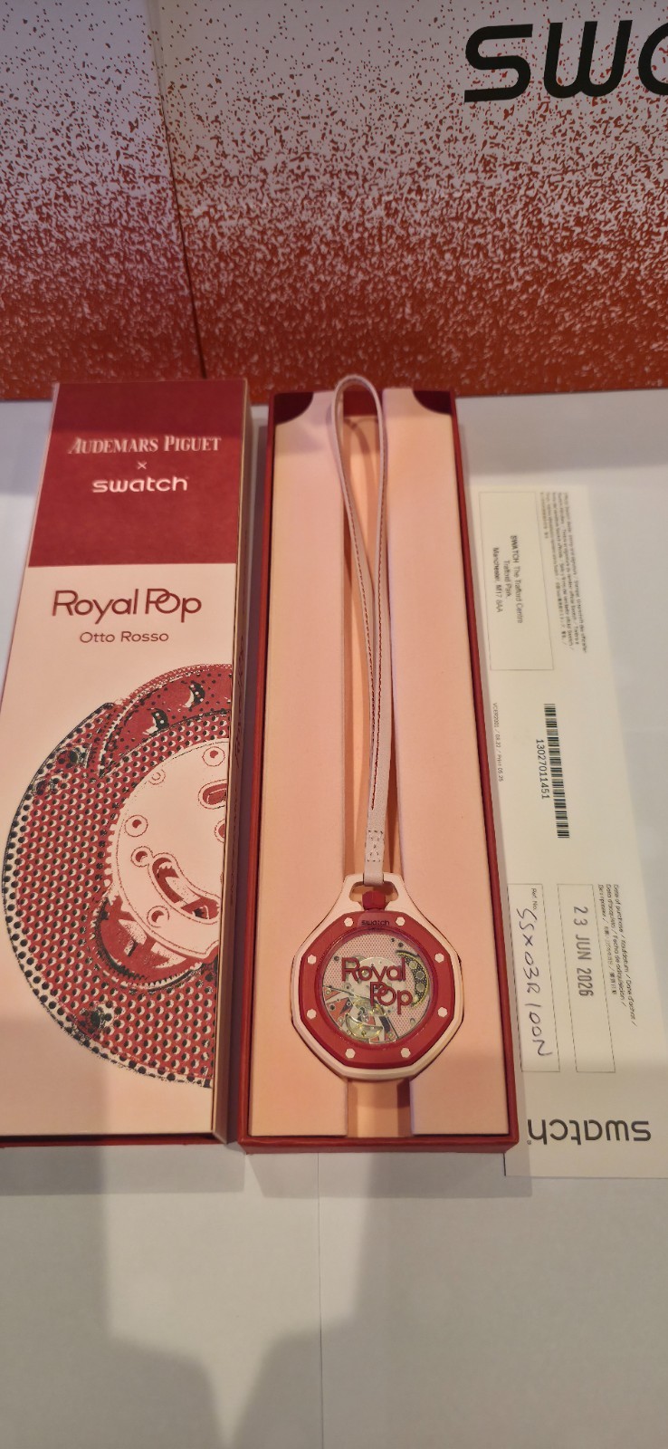 Swatch X AP – Otto Rosso- Warranty Card + Receipt – Fast insured delivery