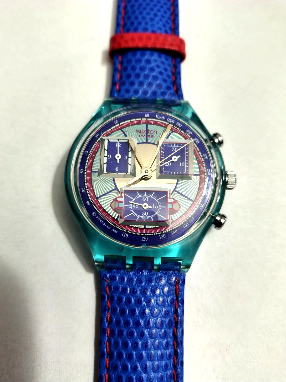 Swatch Chrono New Nos Echodeco SCN112 1994 Vintage Quartz Wrist Watch