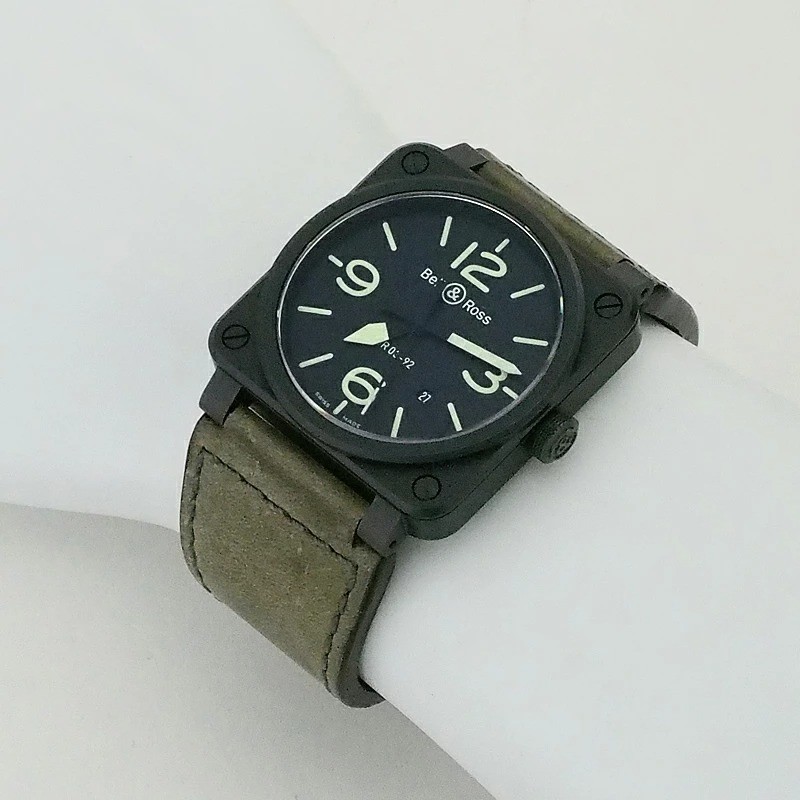 Bell & Ross BR03 92 CBL Nightlum Black Dial Ceramic Automatic Mens Watch