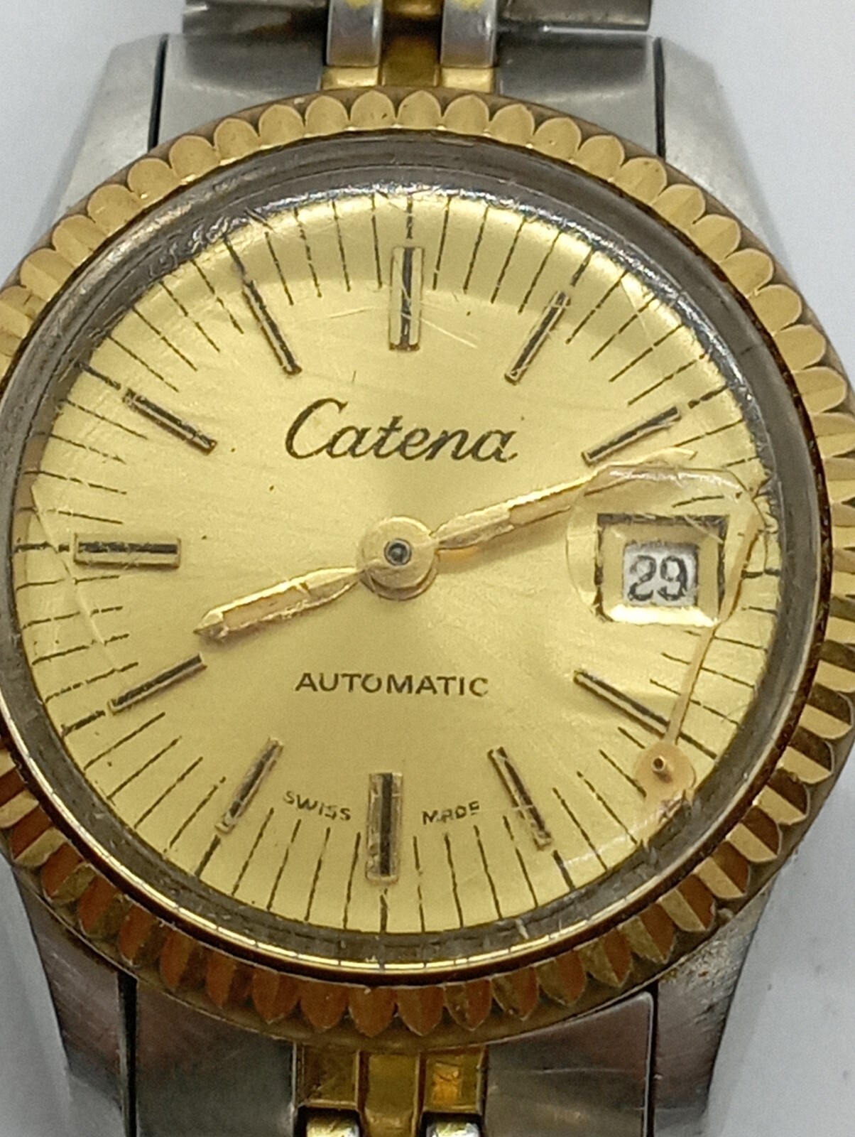 Vintage CATENA DIVER AUTOMATIC DATE JUST CROWN on Screw Original Bracelet Watch!