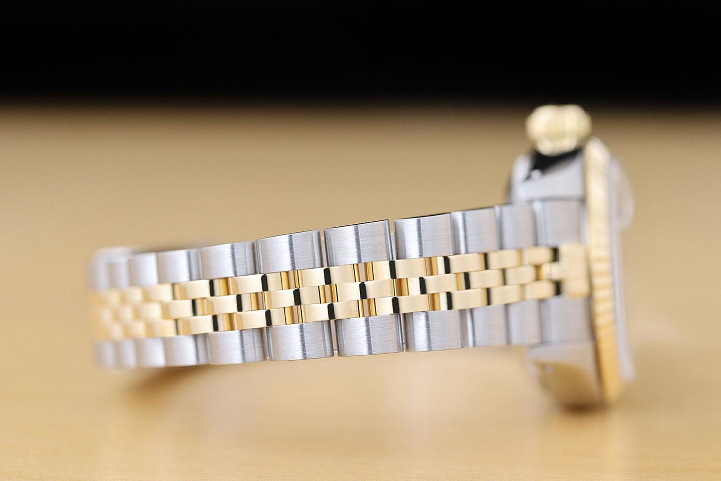 ROLEX LADIES DATEJUST 69173 HOUNDSTOOTH DIAL 18K YELLOW GOLD STEEL 2-TONE WATCH
