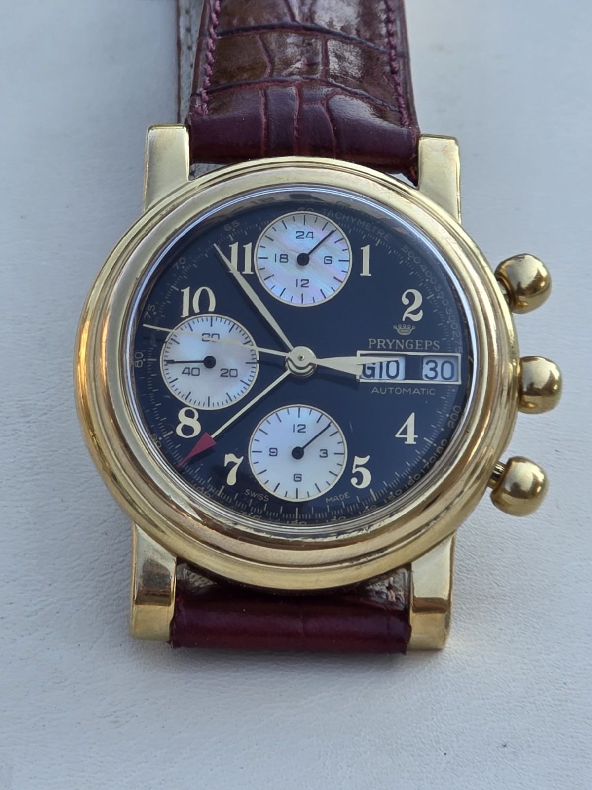 vintage chronograph watch Pryngeps Lemania 5100