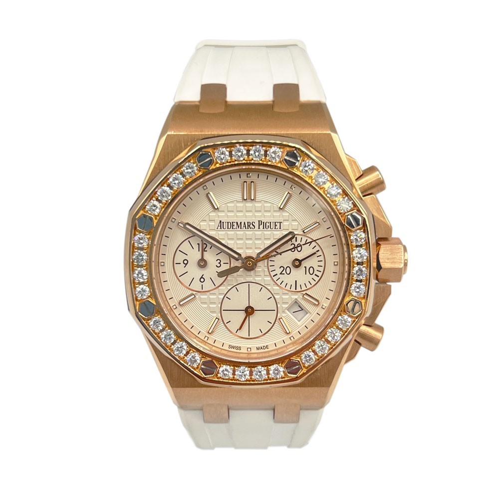 Audemars Piguet 26231OR.ZZ.D010CA.01 Rose Gold Lady Tapisserie 37mm Chrono Watch