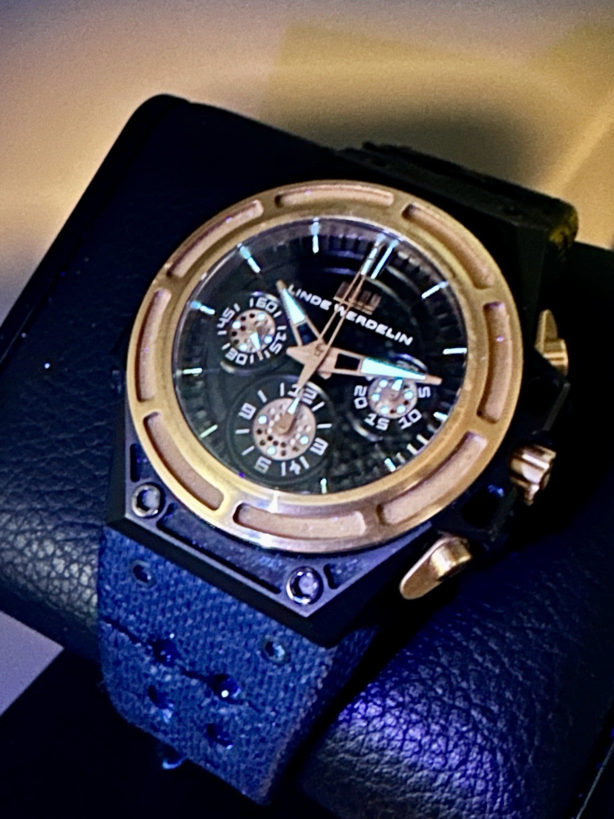 LINDE WERDELIN SpidoSpeed Chronograph Limited Rose Gold Black PVD Titanium