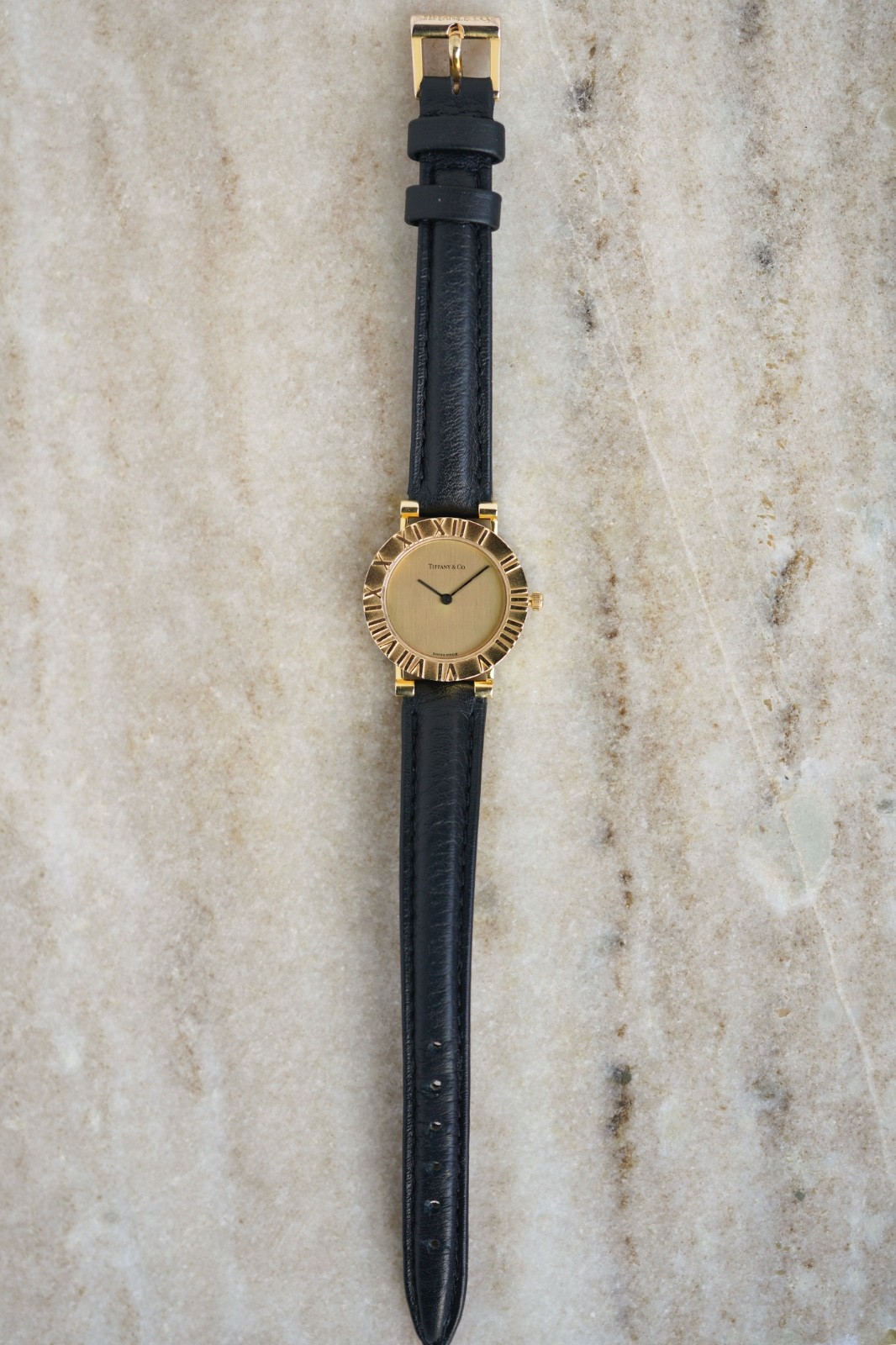 TIFFANY＆CO. Atlas Watch 18K Yellow Gold ref. D286.753 Vintage 24mm Champagne