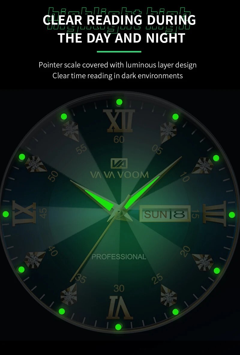 Men’s Watch Relojes De Hombre Stainless Steel Quartz Luminous Classic Watches