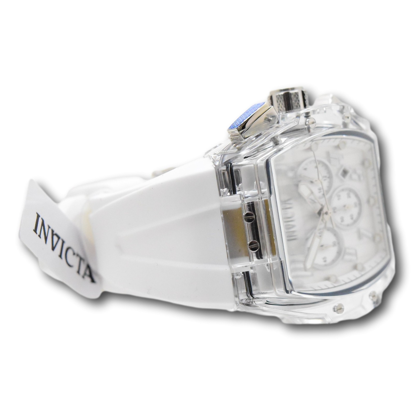 Invicta S1 Rally Crystal Chronograph Men’s 47mm Clear Case White Watch 45481