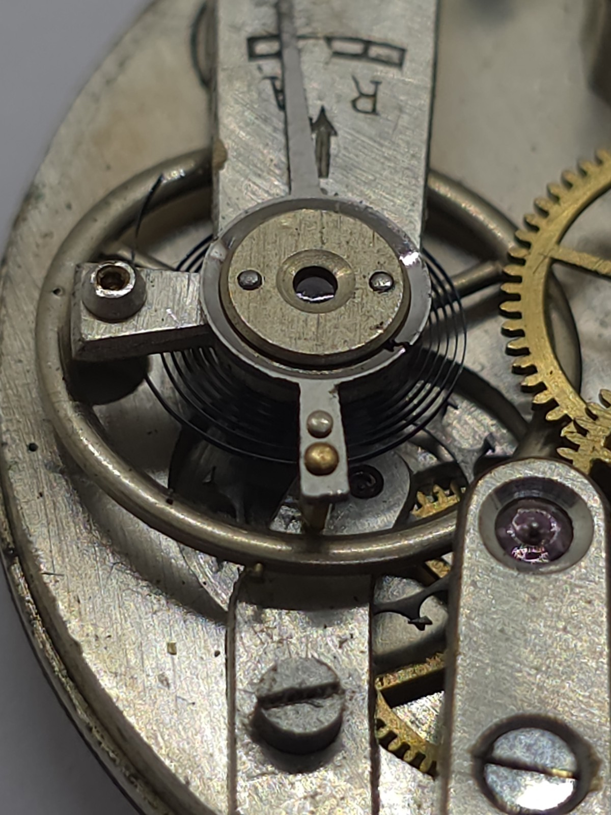 Vintage Trib Pocket Watch Movement Cylinder Sub Second Military Hands For Parts