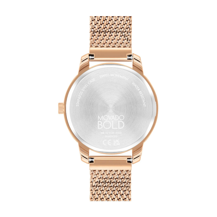 MOVADO 3600983 ROSE GOLD DIAL ROSE GOLD STAINLESS MESH BRACELET WOMENS WATCH