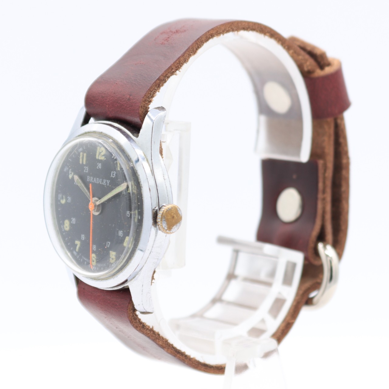 Vintage 30mm Bradley Military 1 Jewel Men’s Mechanical Wristwatch EB8800 Steel