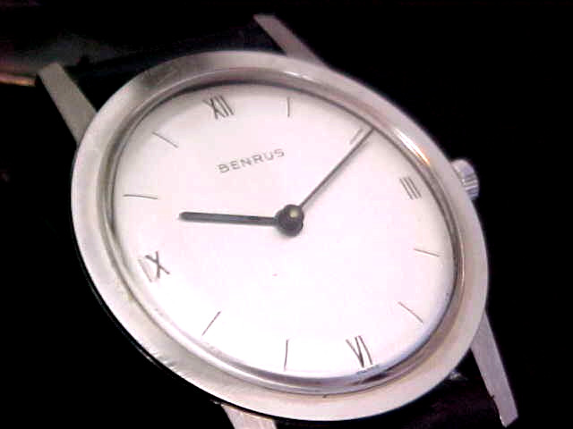 Classic Round Benrus Man’s Wrist Watch In Fine New Old Stock Condition