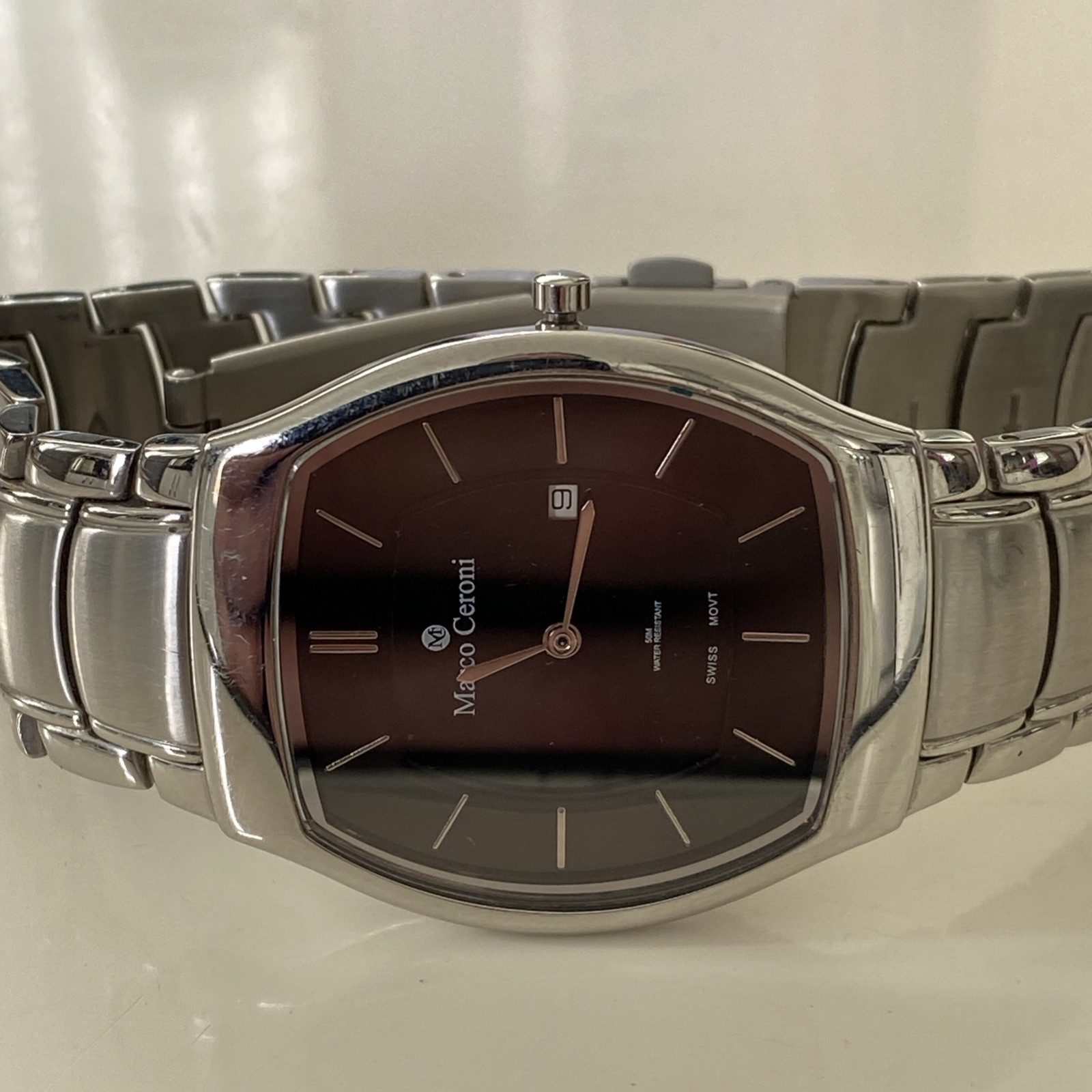 Marco Ceroni Swiss Made Mens Watch nice condition and with new battery fit 18cm