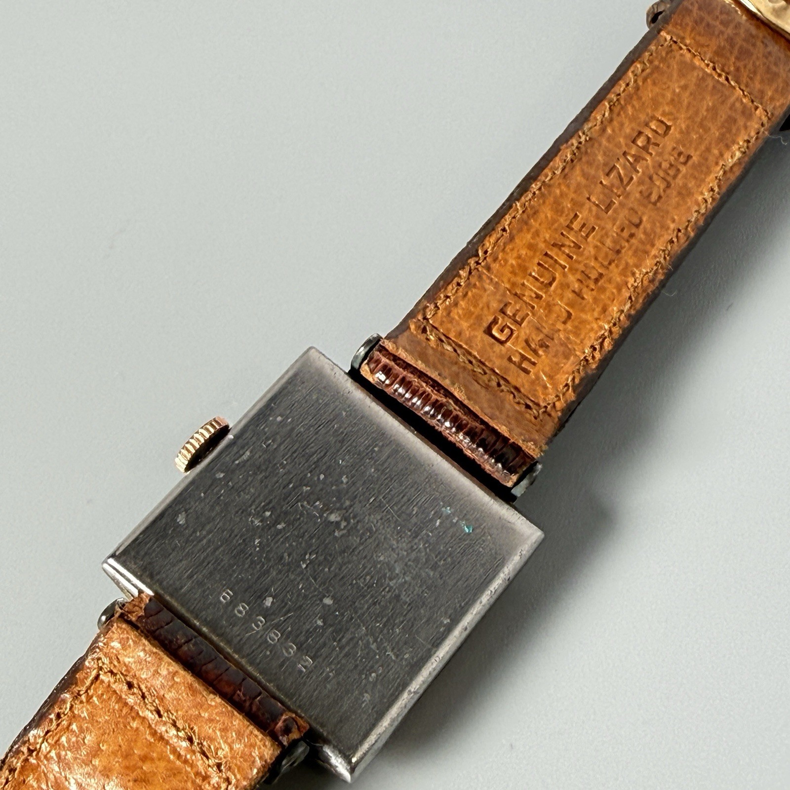 Vintage BENRUS Mens Tank Dress Watch Mechanical Cal Art Deco Dial