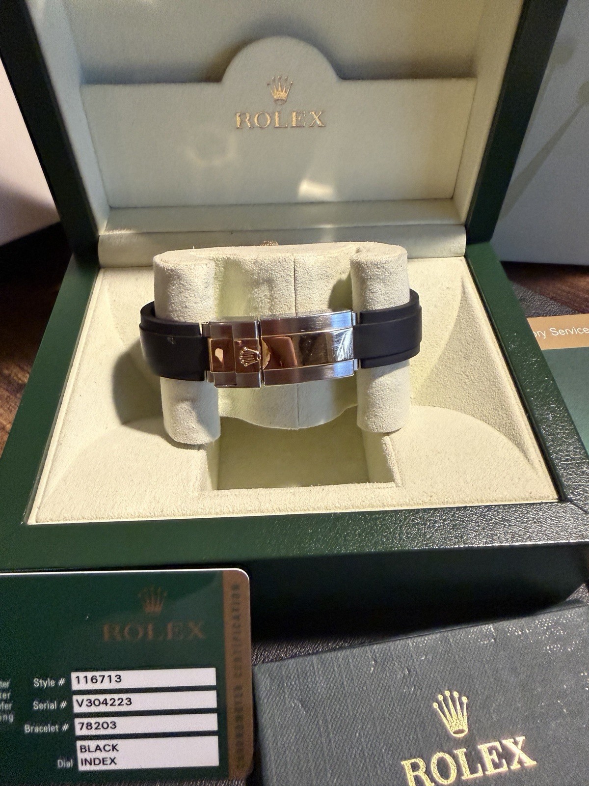 Rolex GMT-Master II Ceramic 116713LN Two Tone Yellow Gold Steel Box Papers