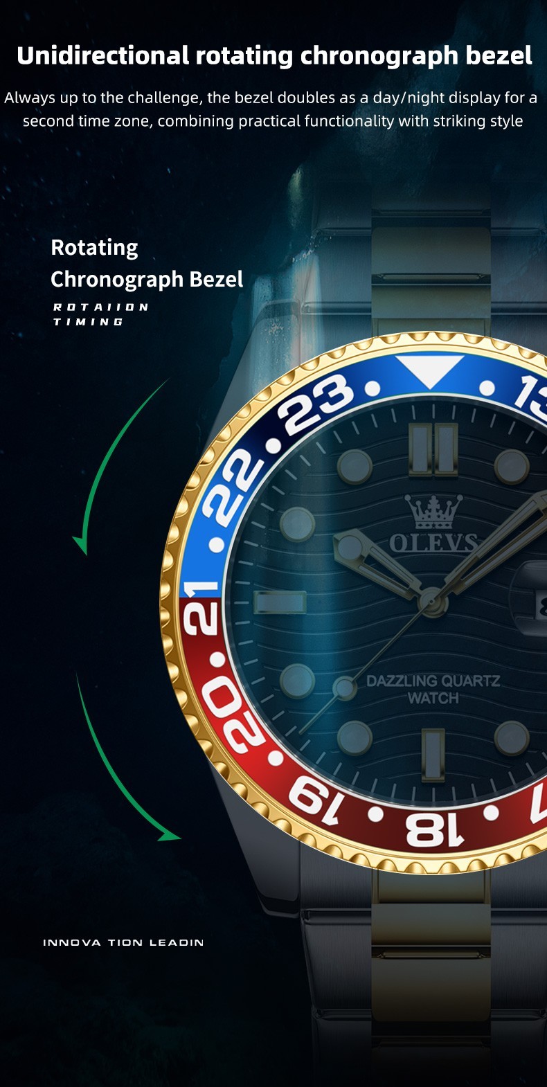 OLEVS 3610 Luminous Japan Movement Luxury Classics Male Gifts Quartz Wristwatch