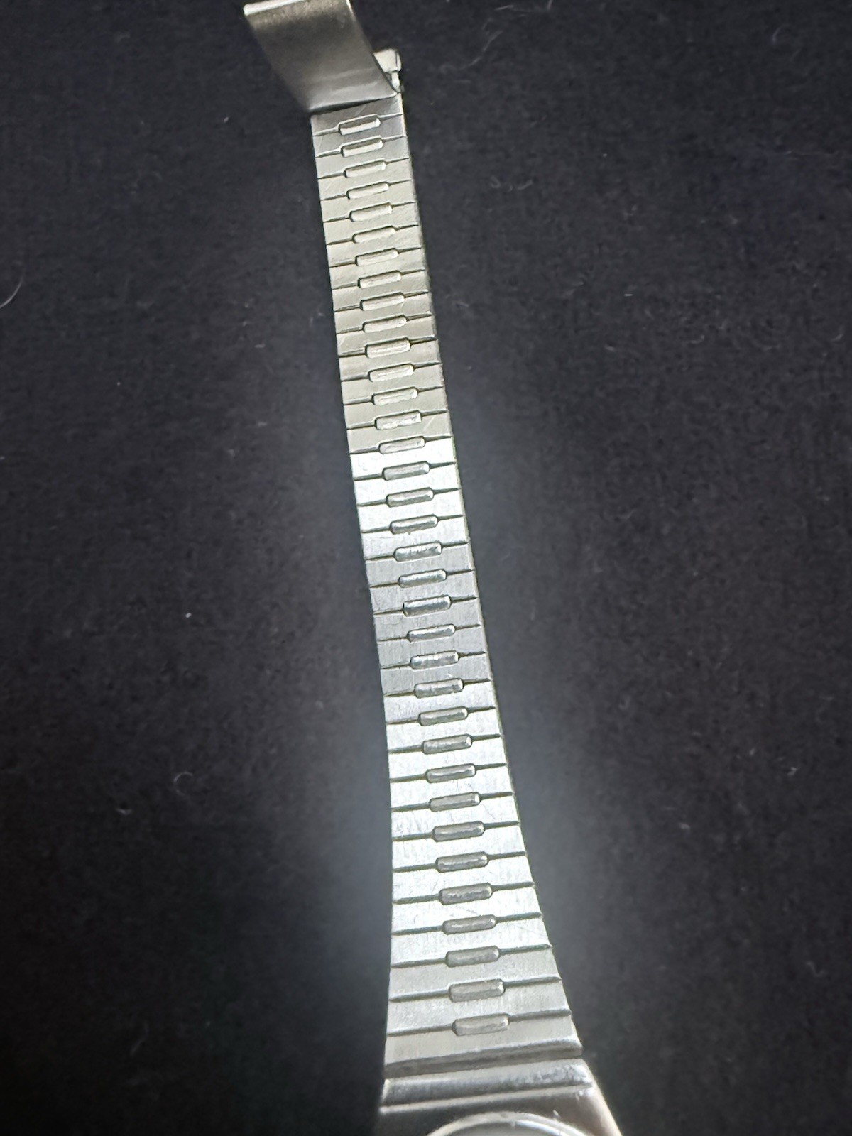 Armitron Digital Wristwatch Silver Tone Oval Case Silver Dial Metal Bracelet