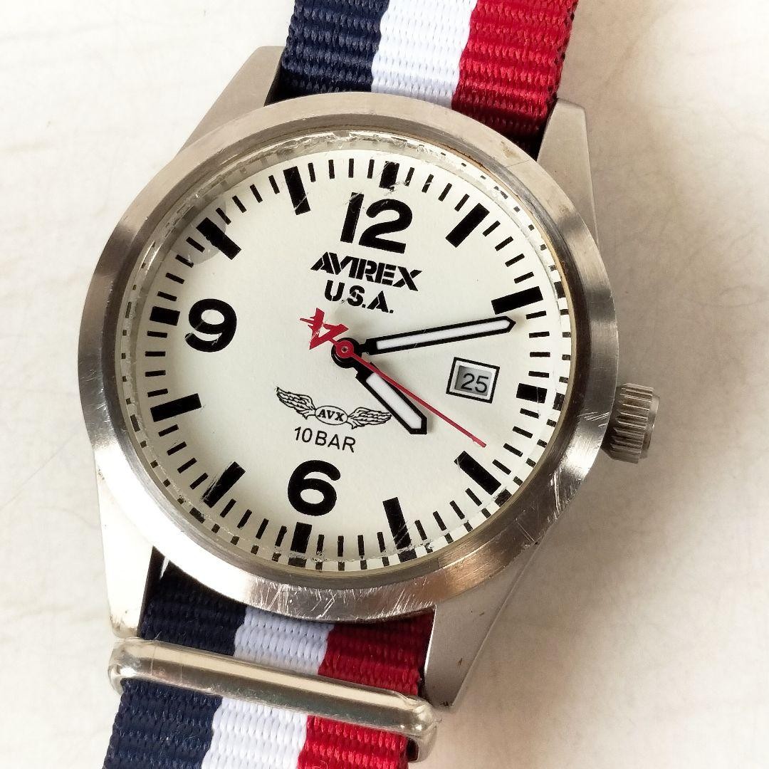 AVIREX USA Military Watch Quartz Men’s Analog Wristwatch Working Used 10BAR