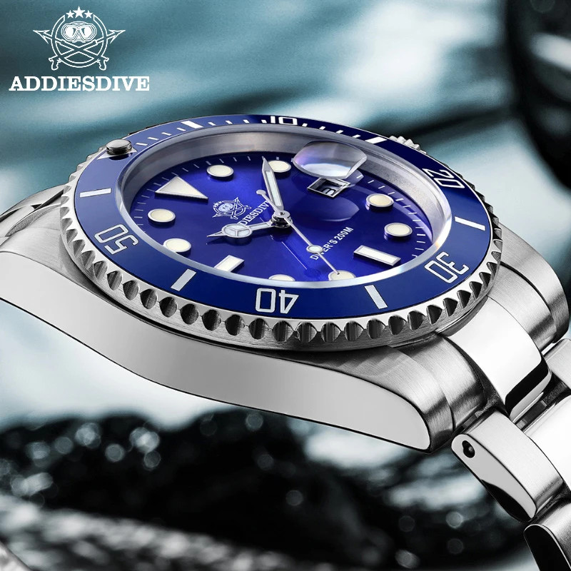 ADDIESDIVE Stainless Steel Watch Men’s European and American Business Leisure Qu