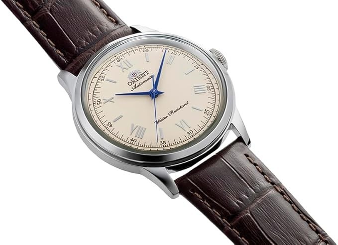 ORIENT RN-BB0003Y Bambino 38mm Ivory Roman No Date Automatic Leather Watch
