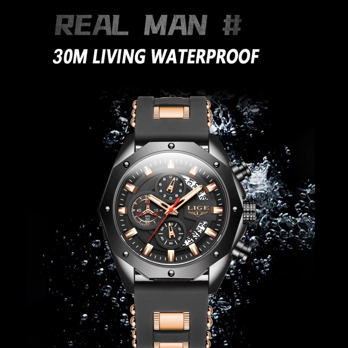 Military Men Watch Quartz Calendar Luminous Waterproof Sport Man Wristwatch +BOX