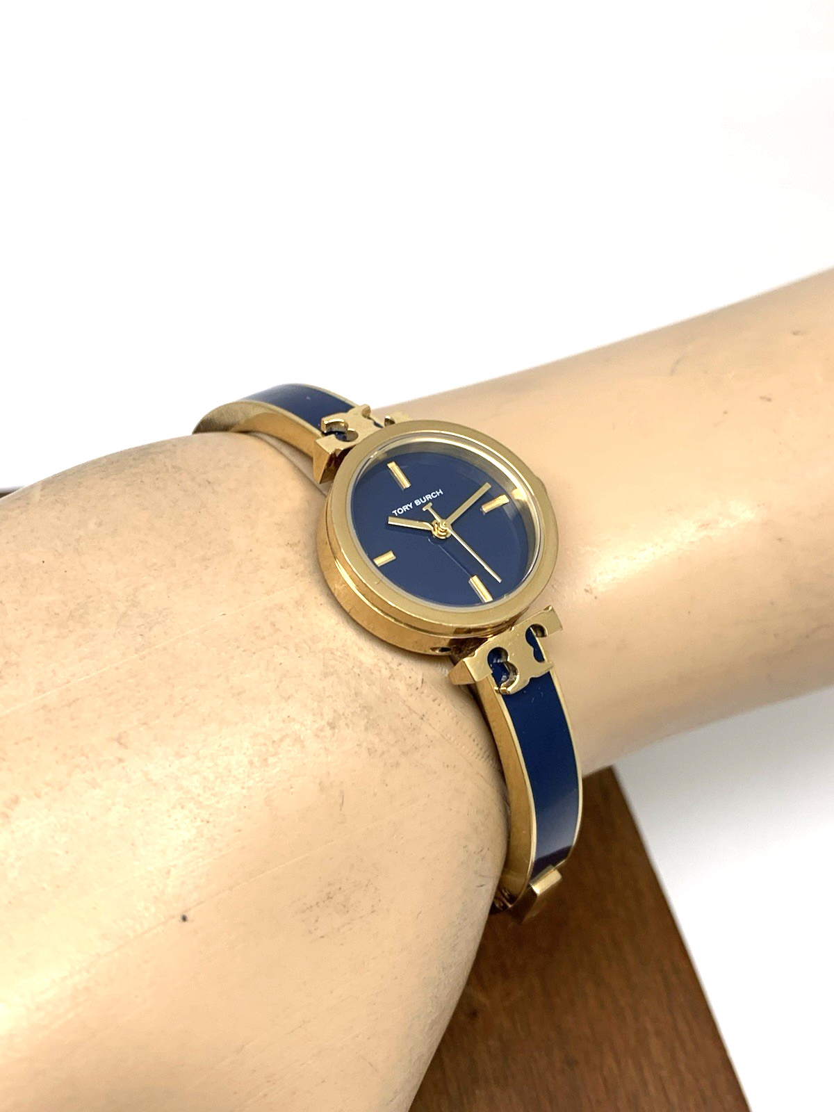 Tory Burch Women’s Watch TBW1400 Kira Gold Blue Dial Bangle Petite 22mm Steel
