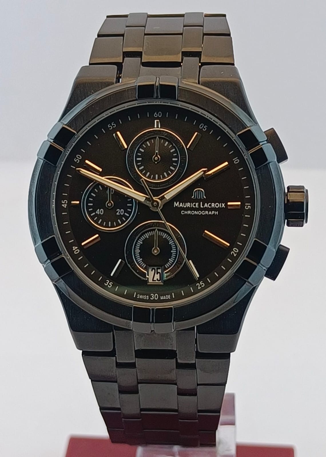 Refurbished Maurice Lacroix Chronograph Black Dial Date Working Men’s Watch