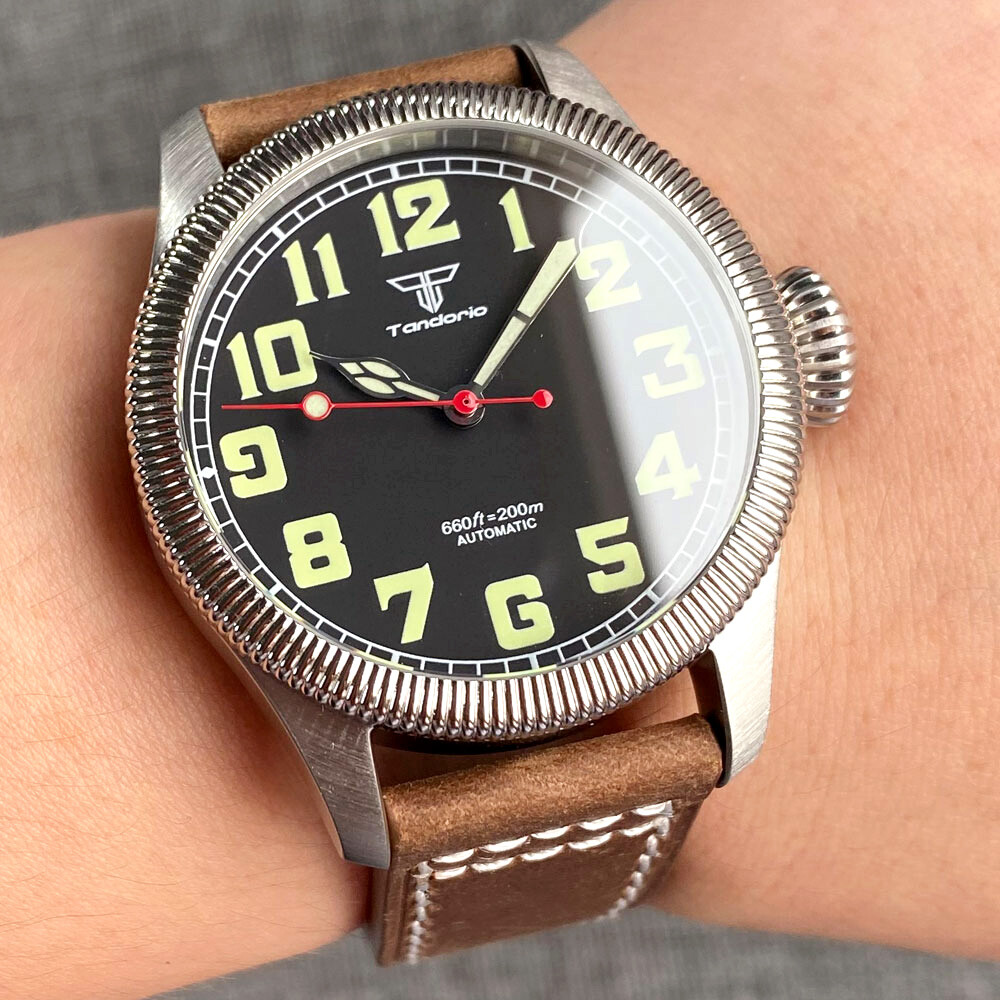 20ATM Diver 39mm Japan NH35A PT5000 Automatic Movement Men Watch Big Crown Lume