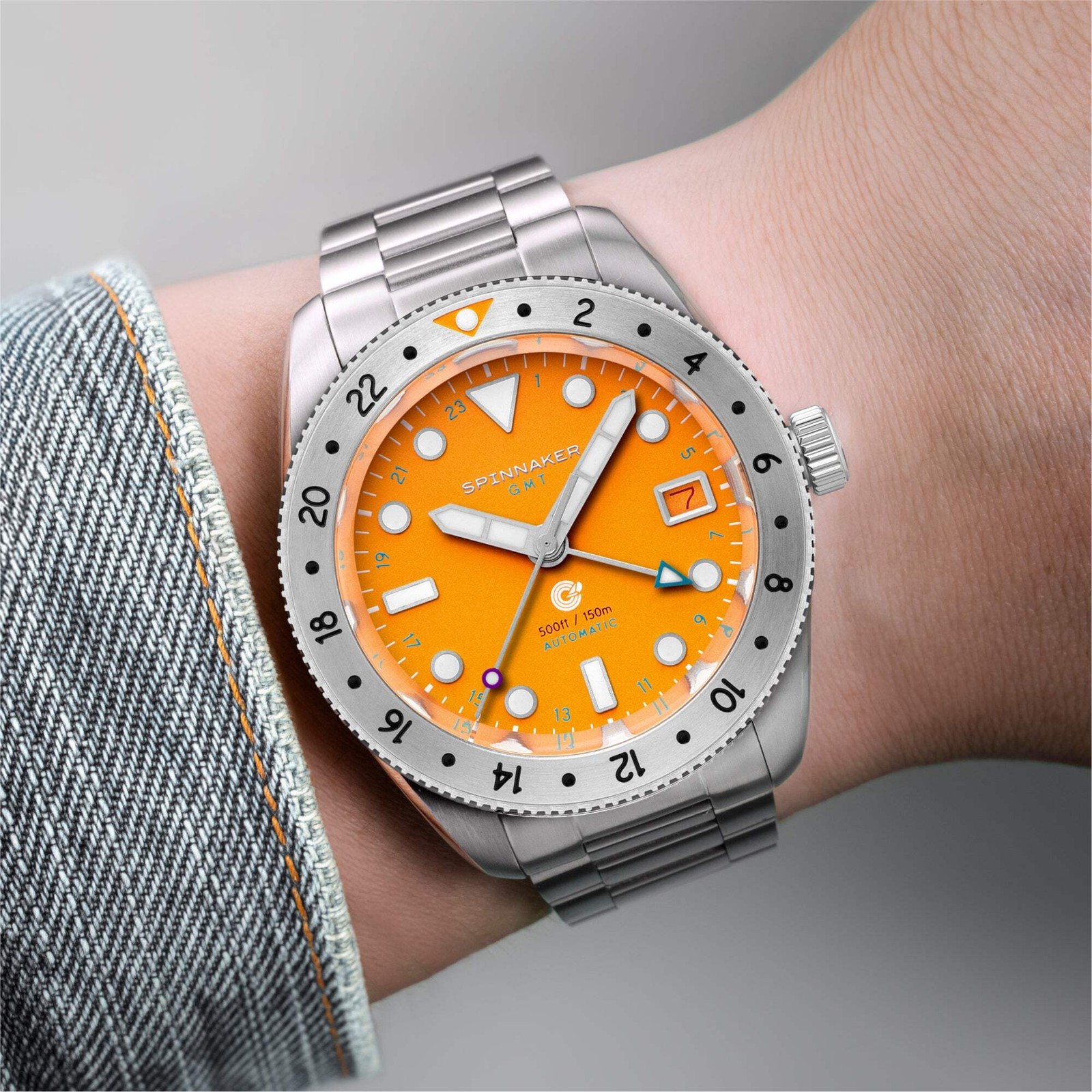 Croft 39 GMT Automatic Yellow / Stainless Steel | Yellow Dial Wristwatch SP-5157