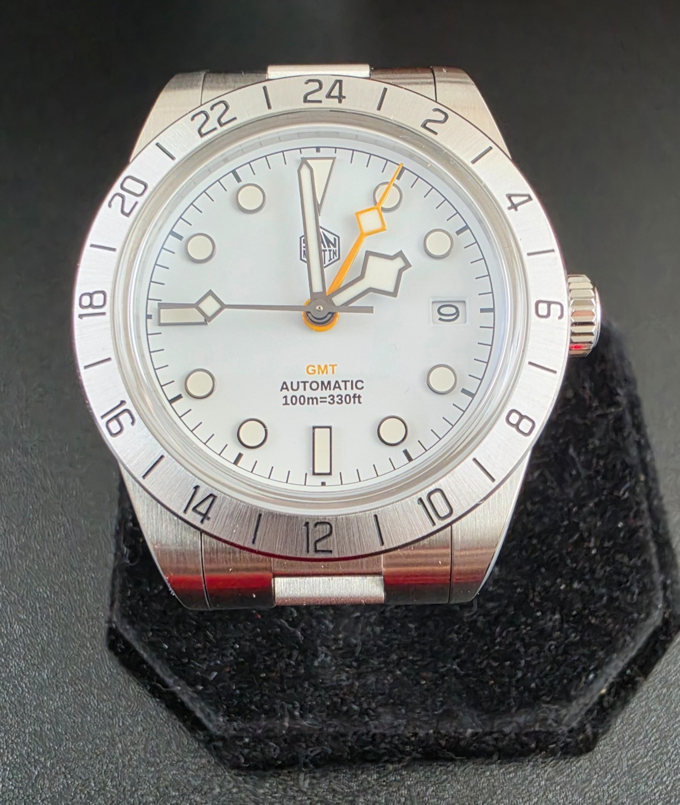 SAN MARTIN SN0054 GMT Automatic Stainless Steel 39mm Men’s Watch with Warranty