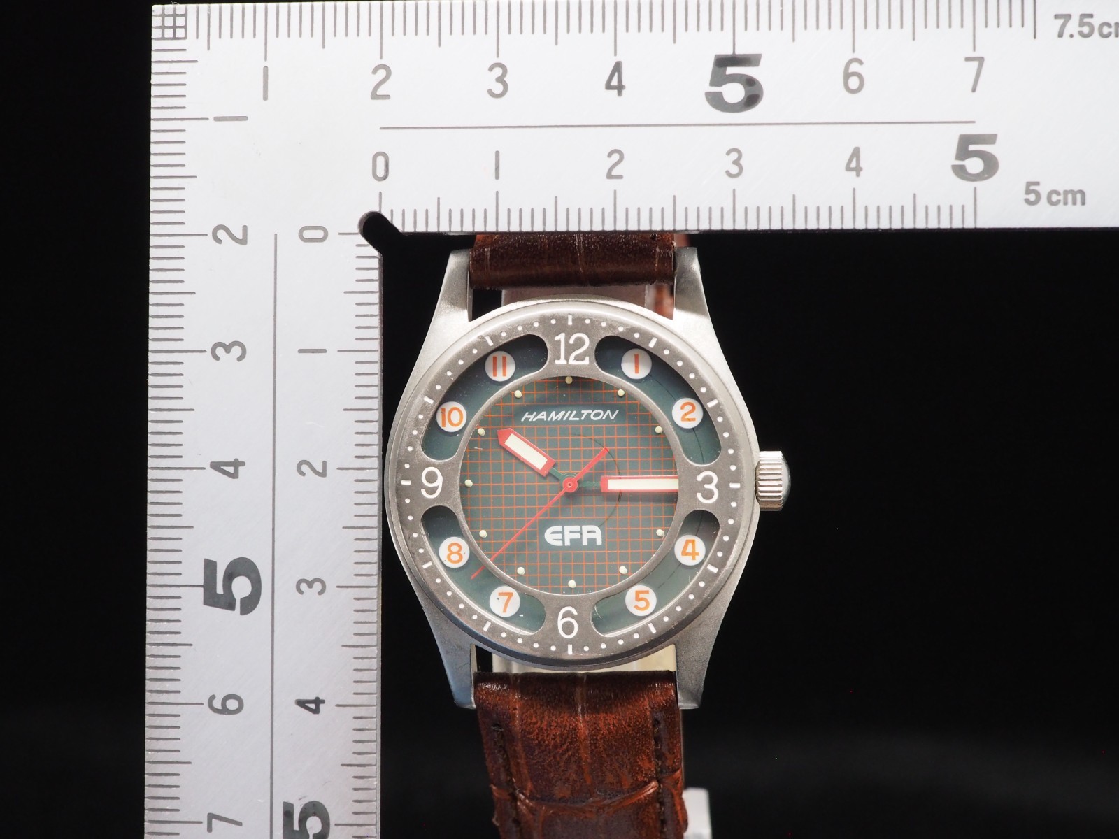 Rare Vintage Near MINT Hamilton EFA Black Dial Quartz 32mm Mens Watch JAPAN