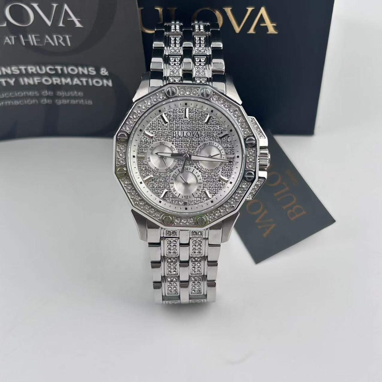Bulova Octava 96C134 White Dial Silver Stainless Steel Men’s Quartz Watch