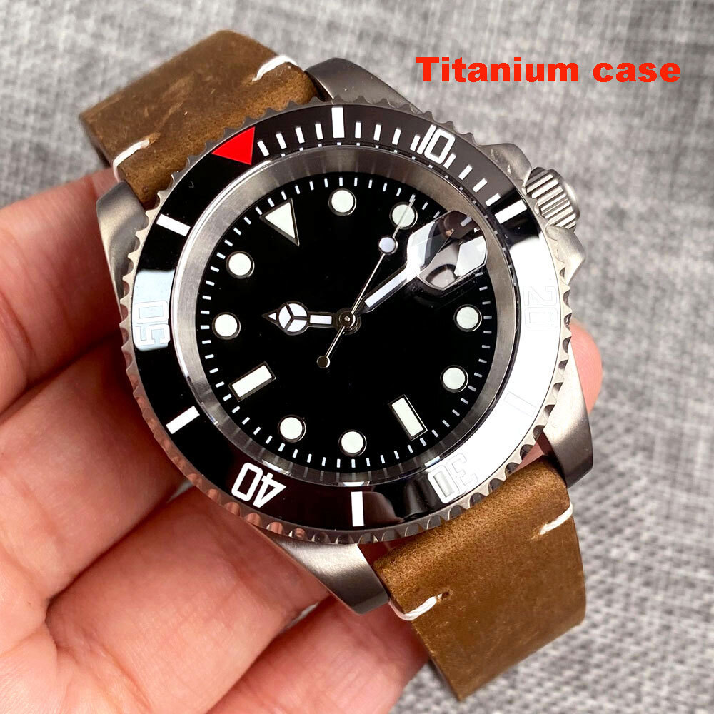 40mm Titanium Sapphire Glass Japan NH35 Automatic Mens Watch 20ATM Date Luminous