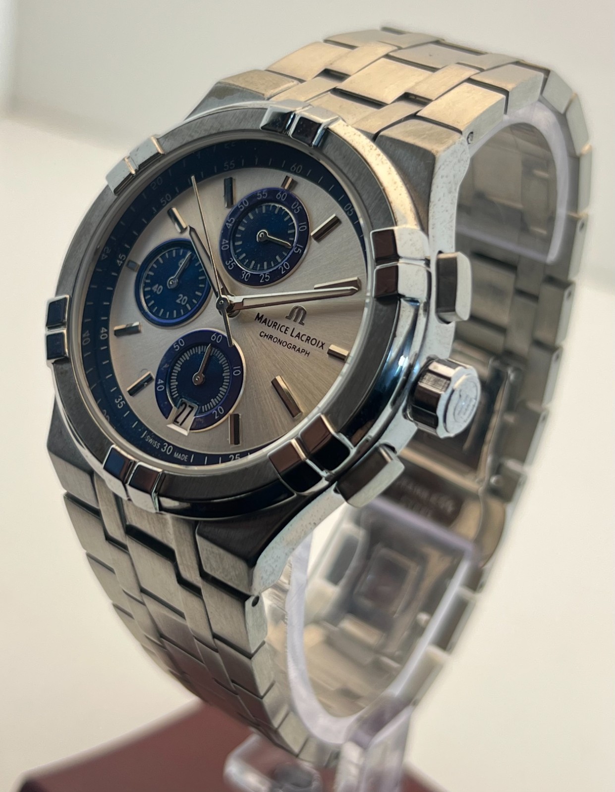 Refurbished Maurice Lacroix AIKON Chrono Quartz White Dial Sub-Sec/Date Watch