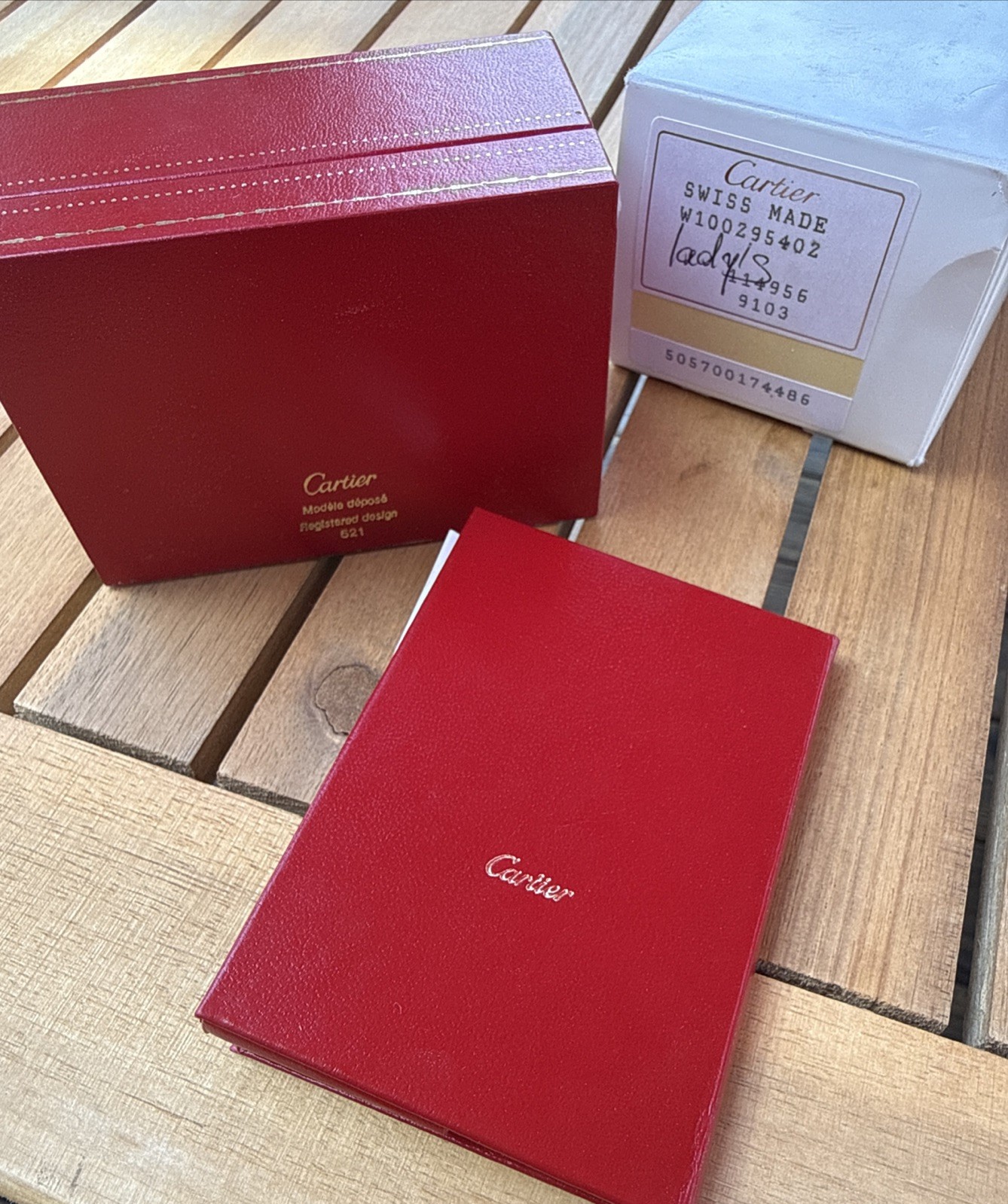 Vintage Must de Cartier Tank 5057001 Vermeil SM Quartz Womens Watch Box Inserts