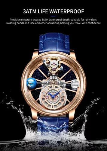 2023 PINDU Design Luxury Men’s Quartz Watch Diamond Tourbillon 3Bar Astronomi