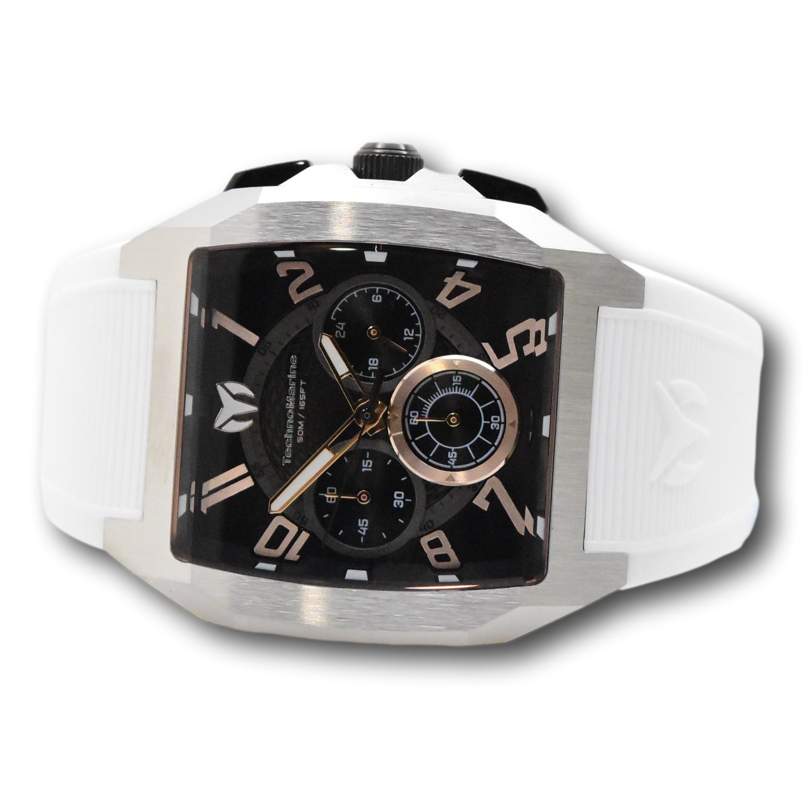 TechnoMarine Aqua Quadrant Men’s 41mm White Silicone Chronograph Watch TM-225106