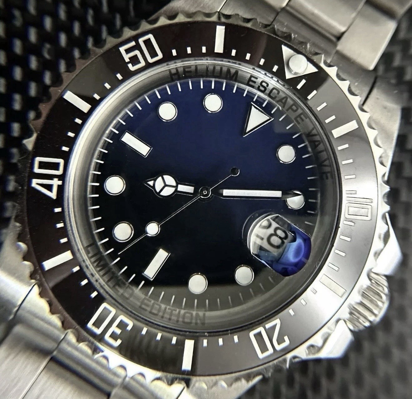 Custom 43mm “SD” Style James Cameron Dial Dive Mod Watch w/ NH35 Automatic