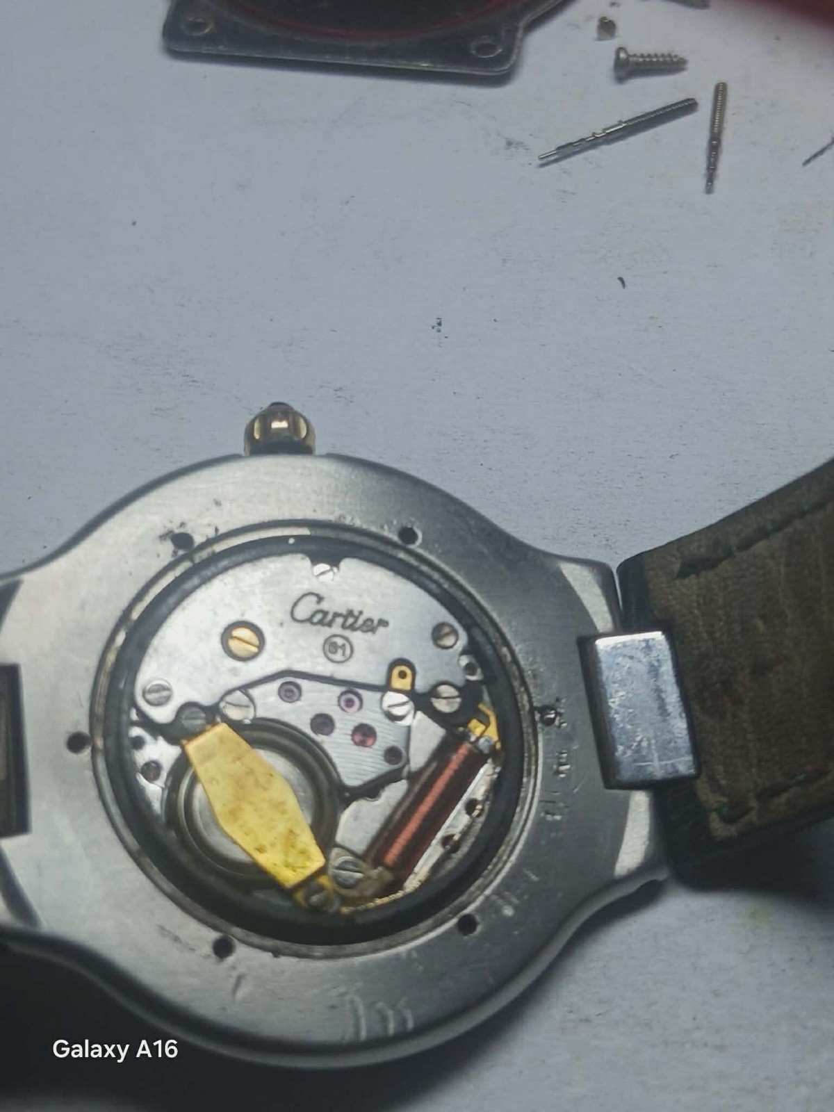 Cartier Must de Cartier Quartz Silver Dial Roman Numerals Green Leather