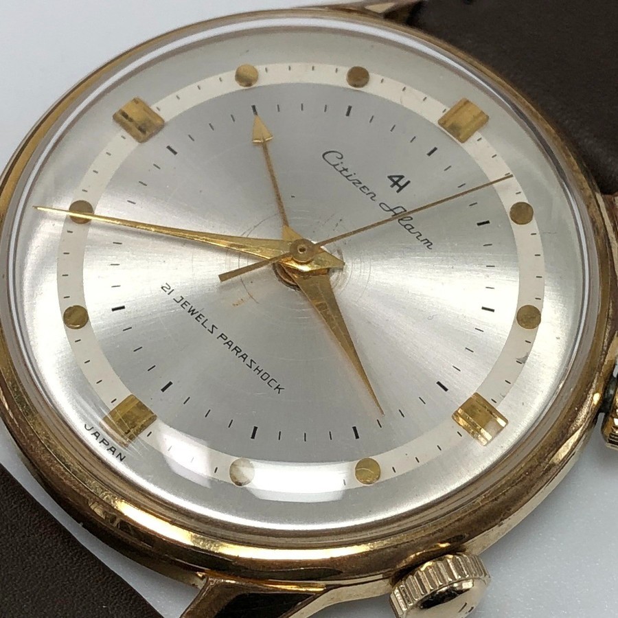 Vintage 1963 Citizen Alarm 4H Four-hand 21Jewels C.G.P. Hand-winding Japan #2613