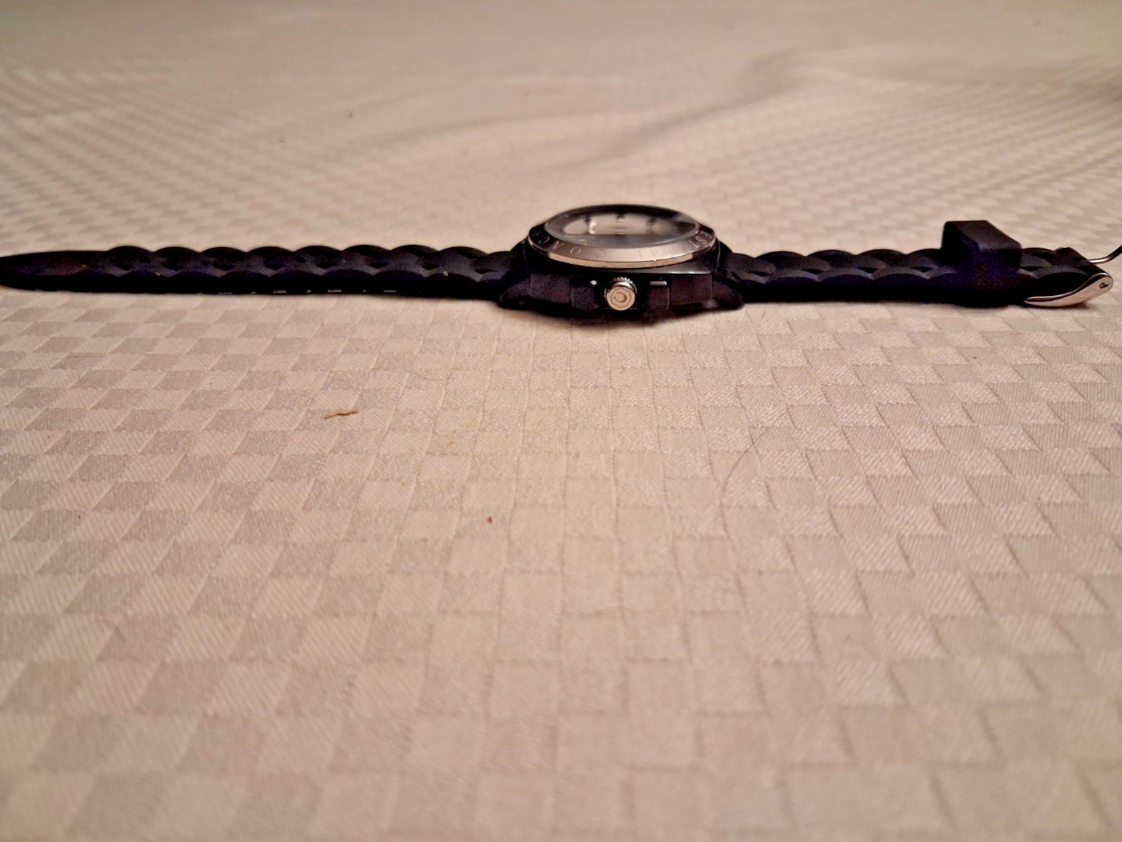 COACH CA.09.7 Ladies Boyfriend Watch Black and Silver Silicone Rubber Band