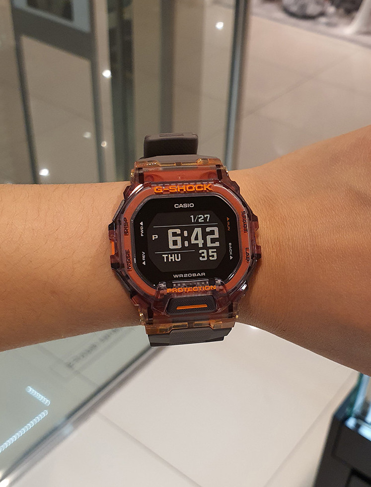 Casio G-Shock GBD-200SM-1A6DR Bluetooth Orange Gray Digital Watch New