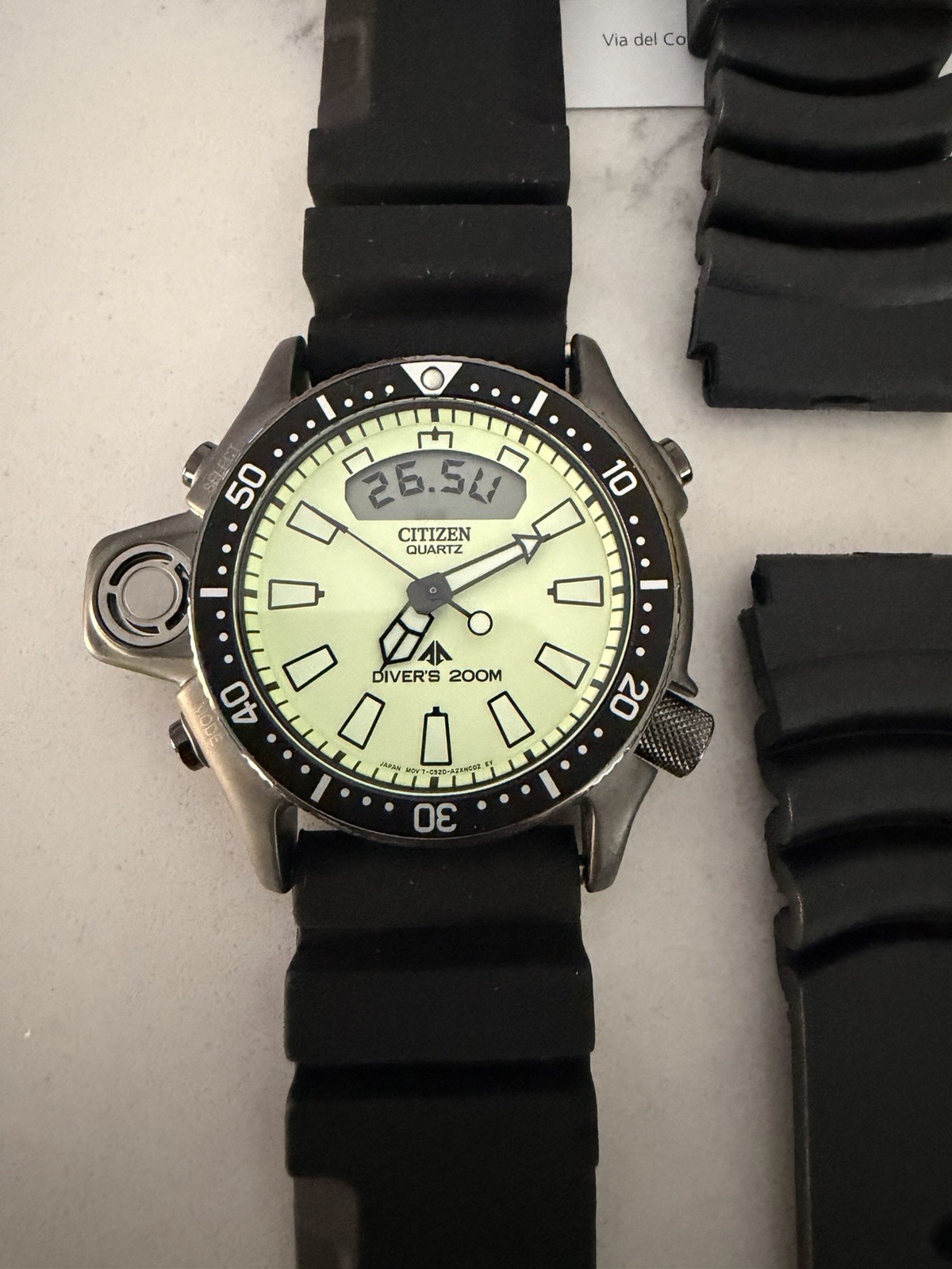 Citizen Promaster Aqualand Full Lume Dial JP2007-17W LK/NW B/P Straps Scuba Case