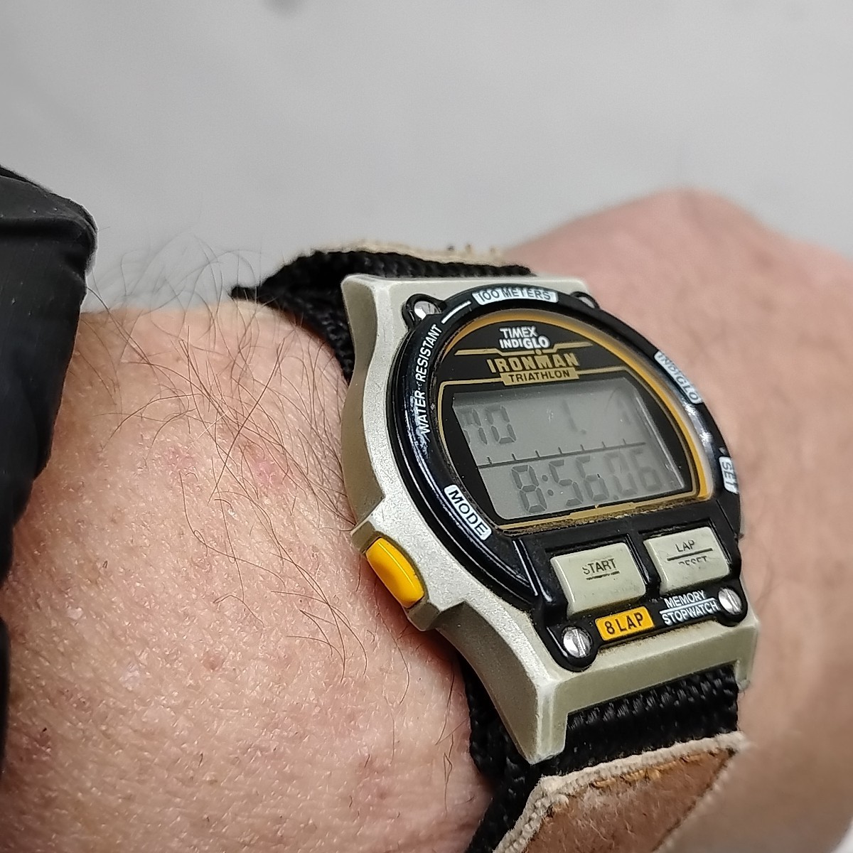 Vtg Timex Ironman Triathlon Watch Men/Women Digital Gray Black Orange Proservice